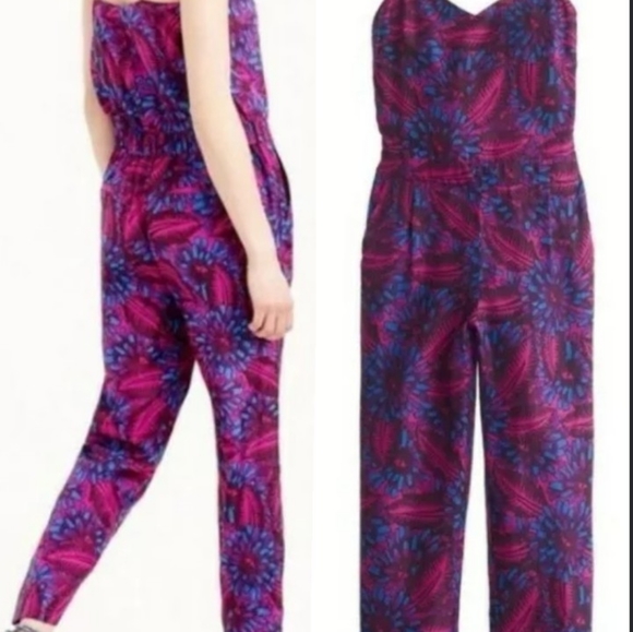 J CREW 100% Silk Jumpsuit Women's Size 12 NWT - Picture 1 of 10